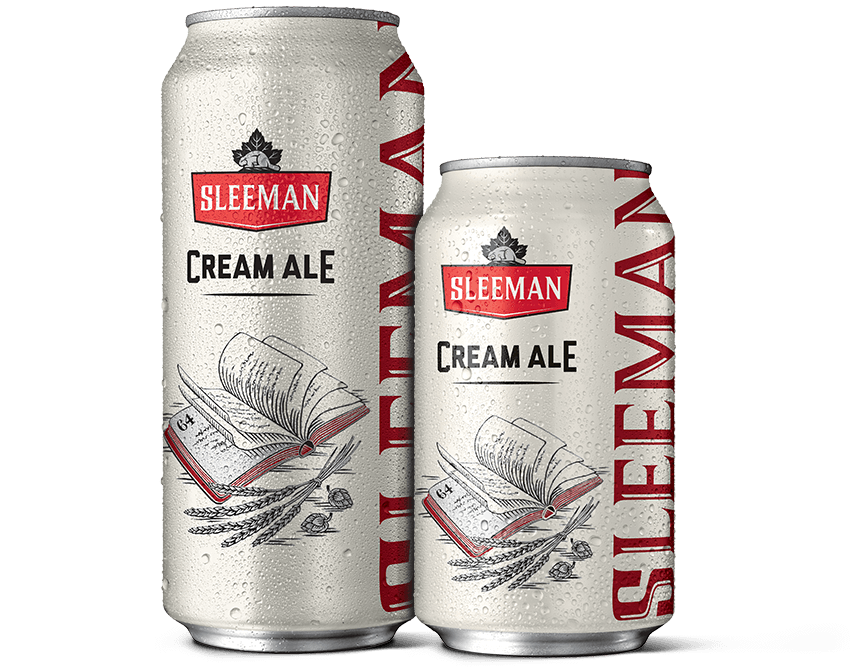 A 355 ml can and a 473 ml can of Sleeman Clear 2.0