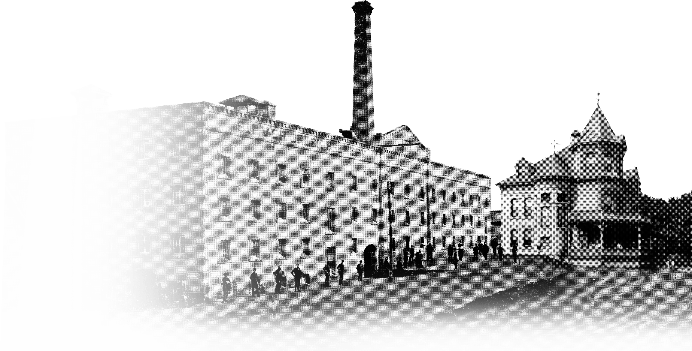 An old photograph of the silver creek brewery and sleeman manor.